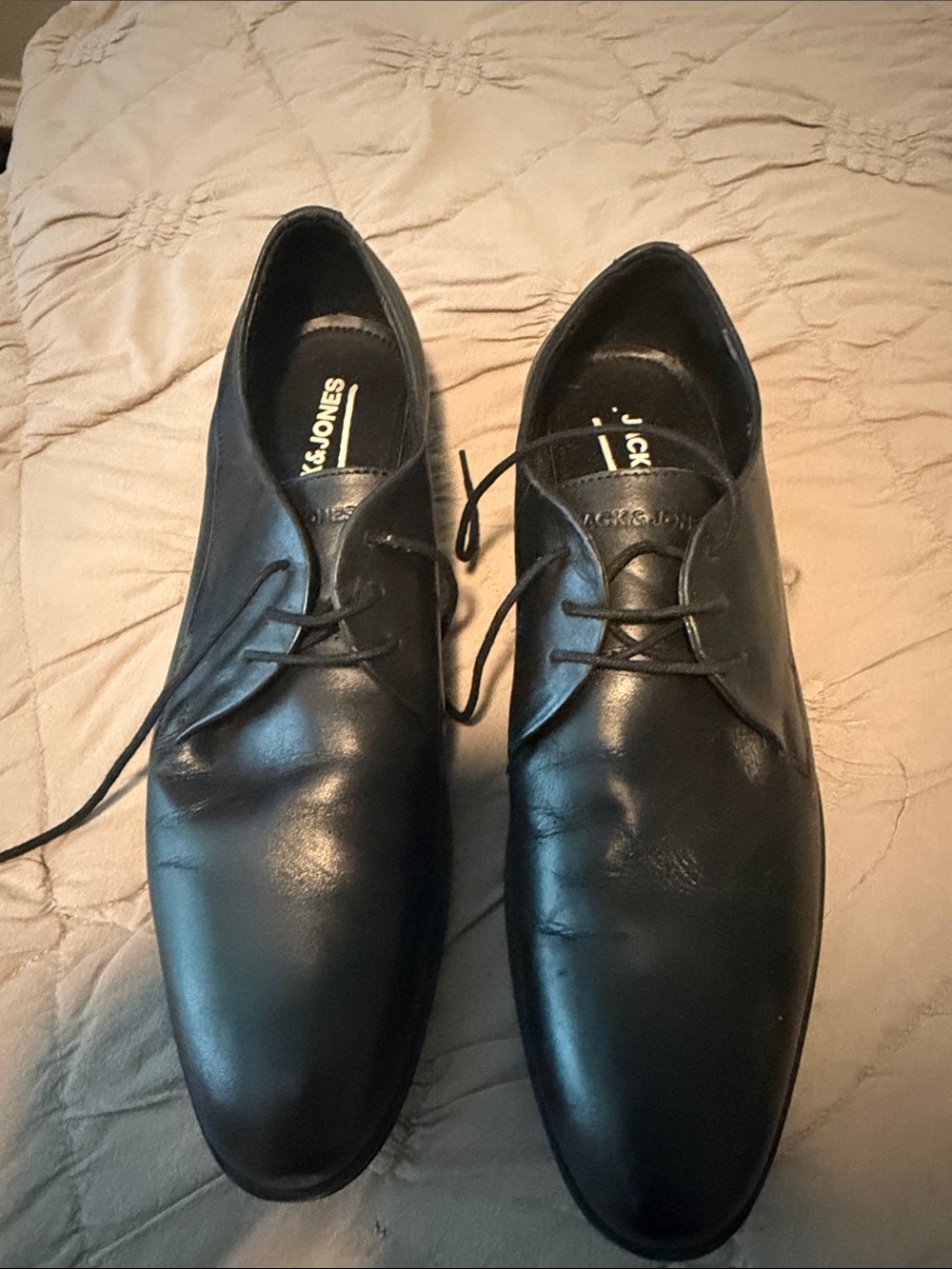 Jack & Jones Black Leather Derby Shoes